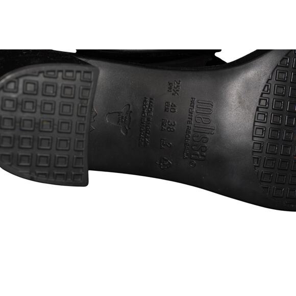 Melissa Black Jelly Block Heel Sandals Womens 9 Strappy PVC Platform Shoe - Picture 13 of 13